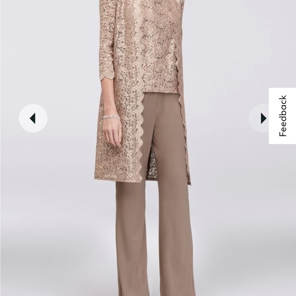 long lace jacket three-piece pantsuit - Picture 8 of 8